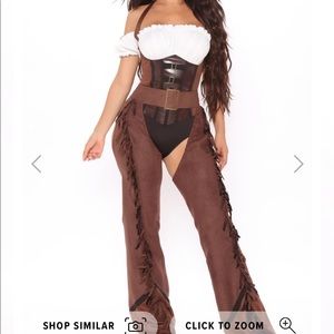 Cowgirl Halloween Costume Chaps and Bodysuit